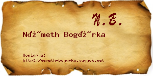 Németh Bogárka névjegykártya